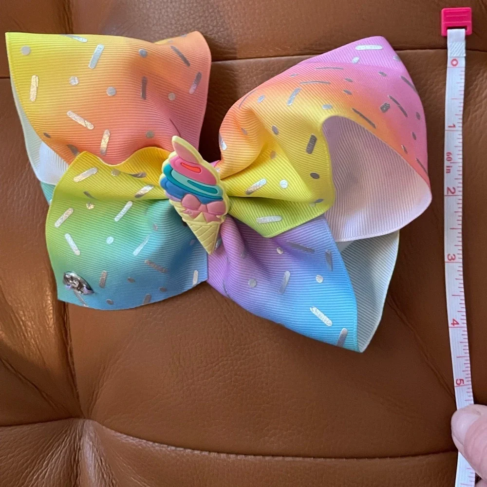 Rainbow Ice Cream Hair Bow for Kids. Never worn. Measurements in pictures. NWOT